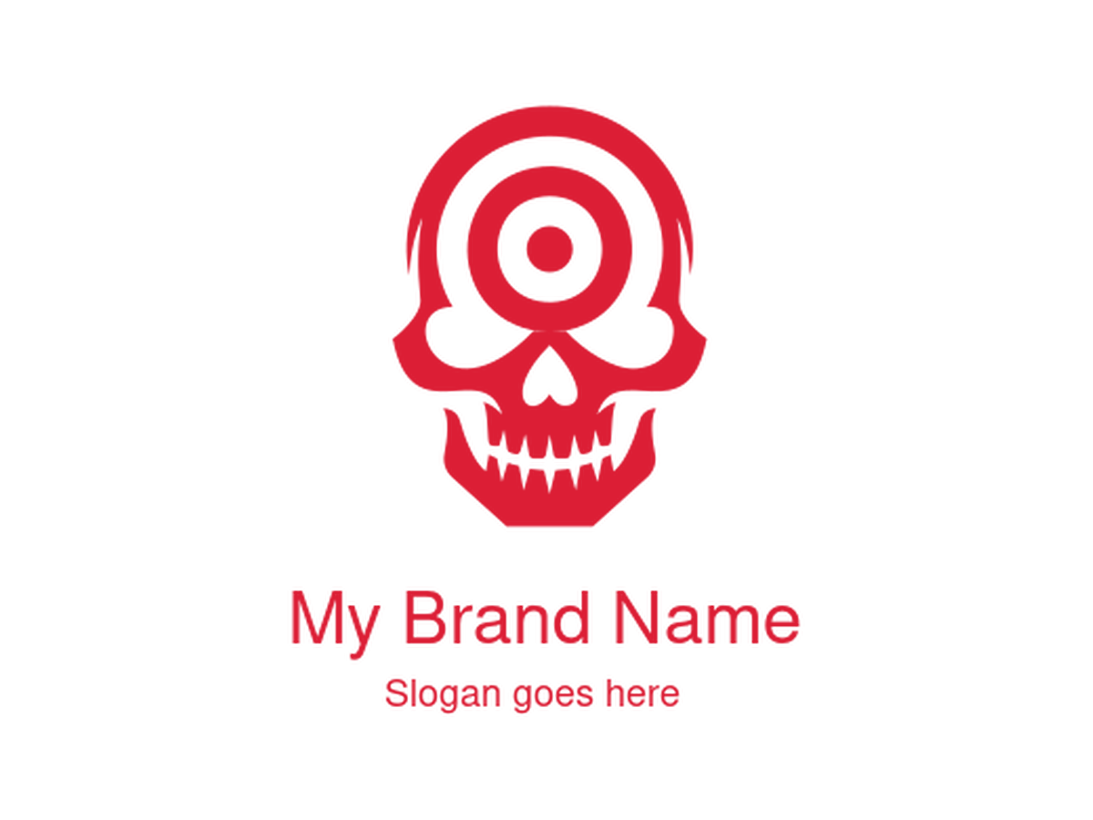Red Skull Logo with Archery Target – Perfect for Gaming, Sports Teams, Streetwear, and Extreme Brand Identities